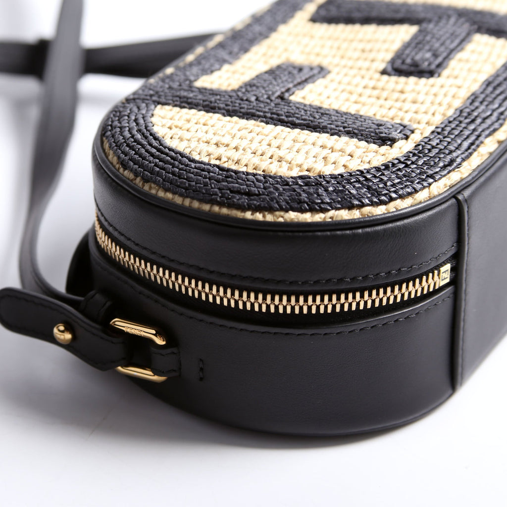 Raffia O'Lock mini Camera Case Black/Brown