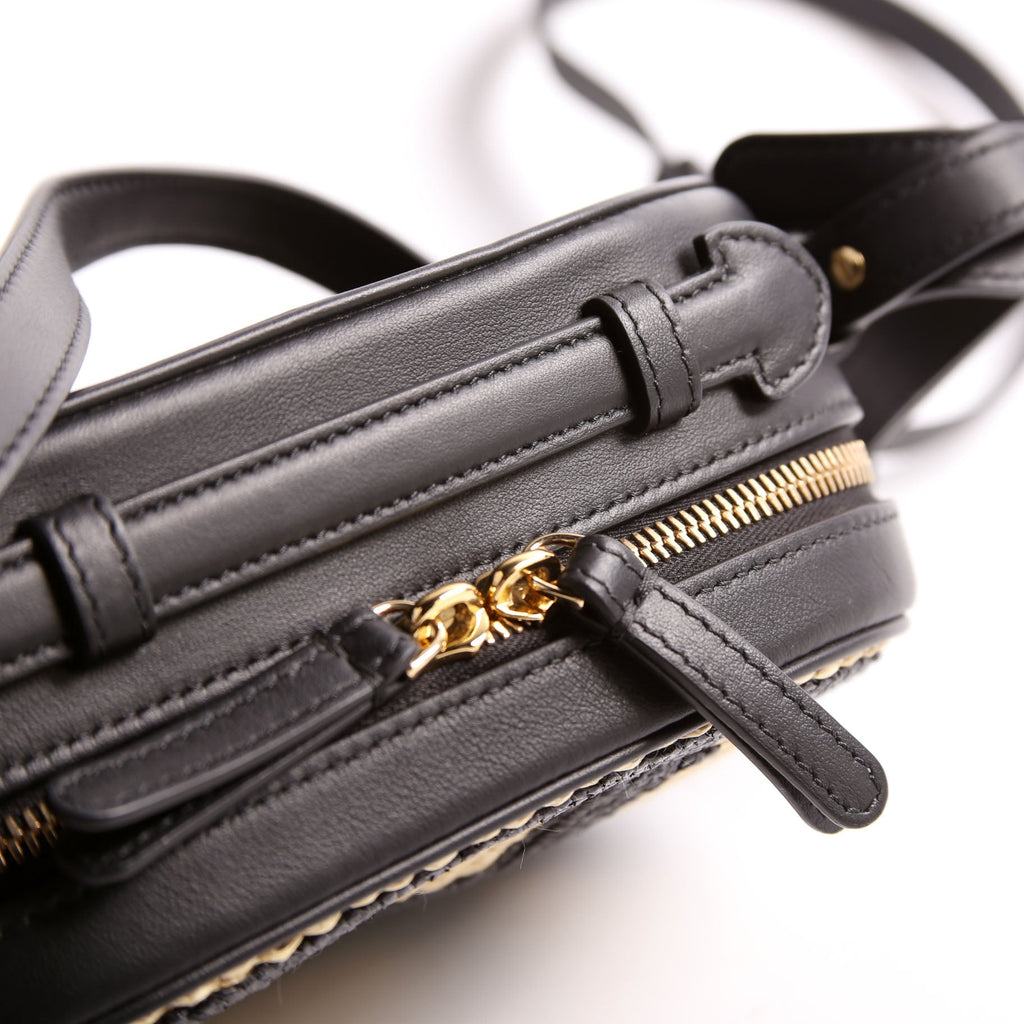 Raffia O'Lock mini Camera Case Black/Brown