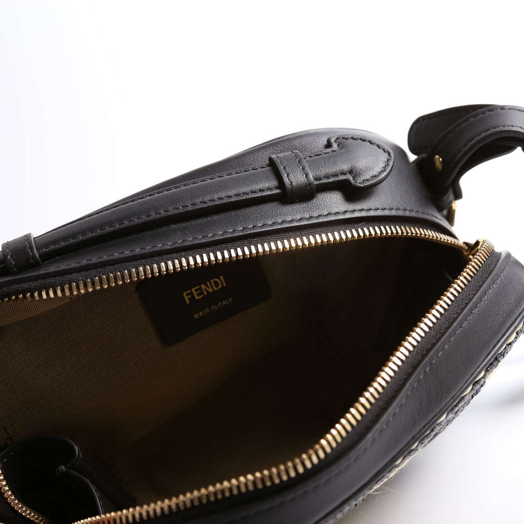 Raffia O'Lock mini Camera Case Black/Brown