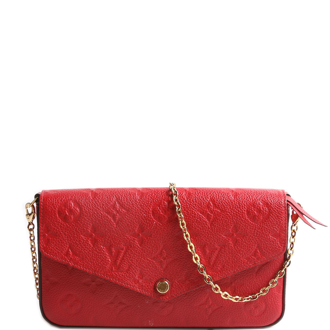 Pochette Felicie Empreinte Red/Gold
