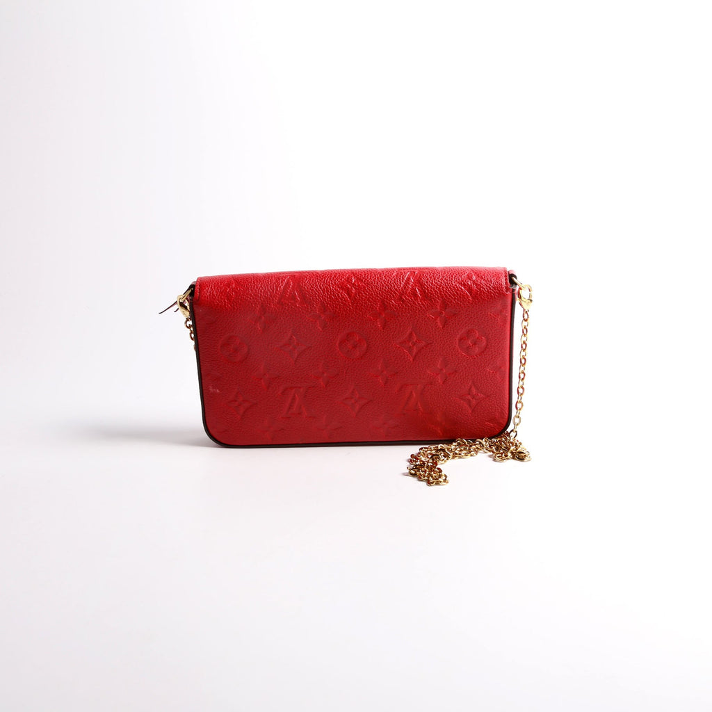 Pochette Felicie Empreinte Red/Gold