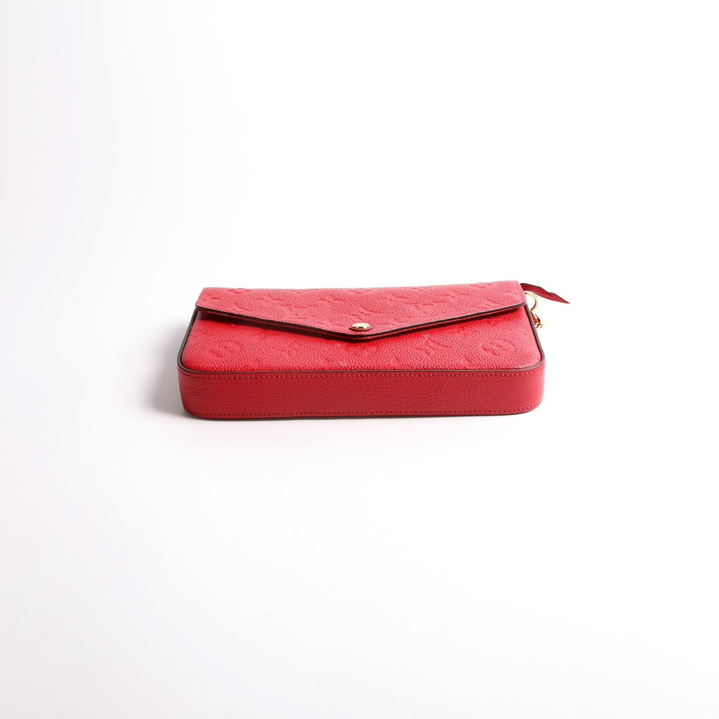 Pochette Felicie Empreinte Red/Gold