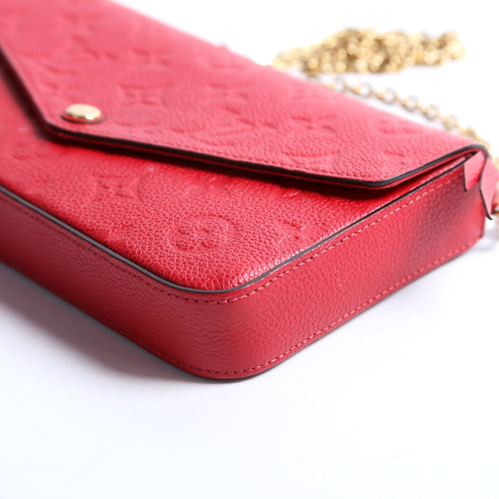 Pochette Felicie Empreinte Red/Gold
