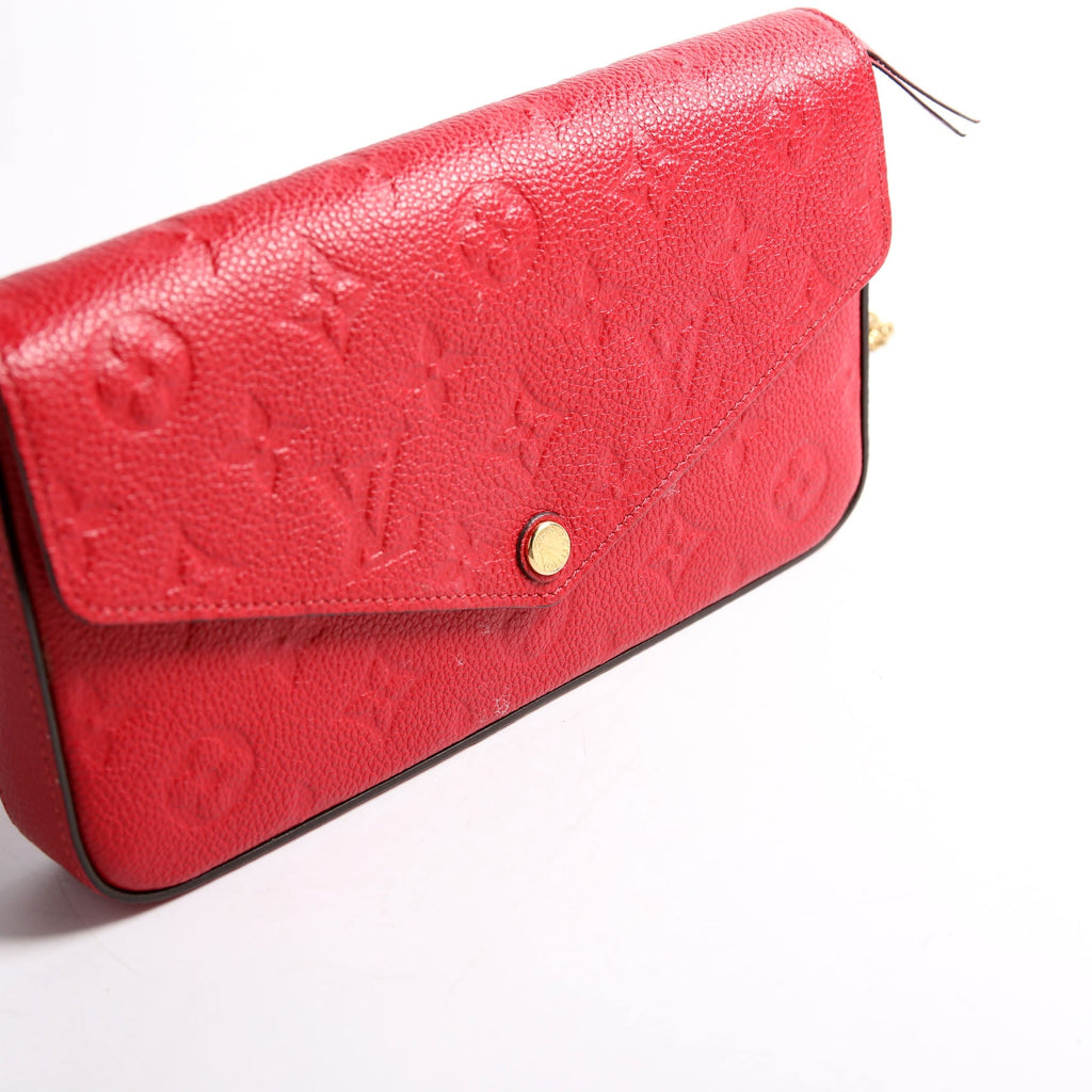 Pochette Felicie Empreinte Red/Gold