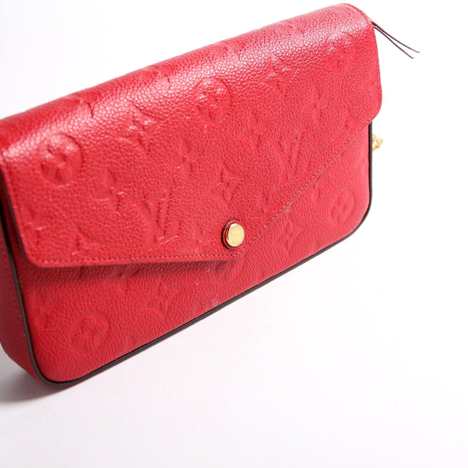 Pochette Felicie Empreinte Red/Gold