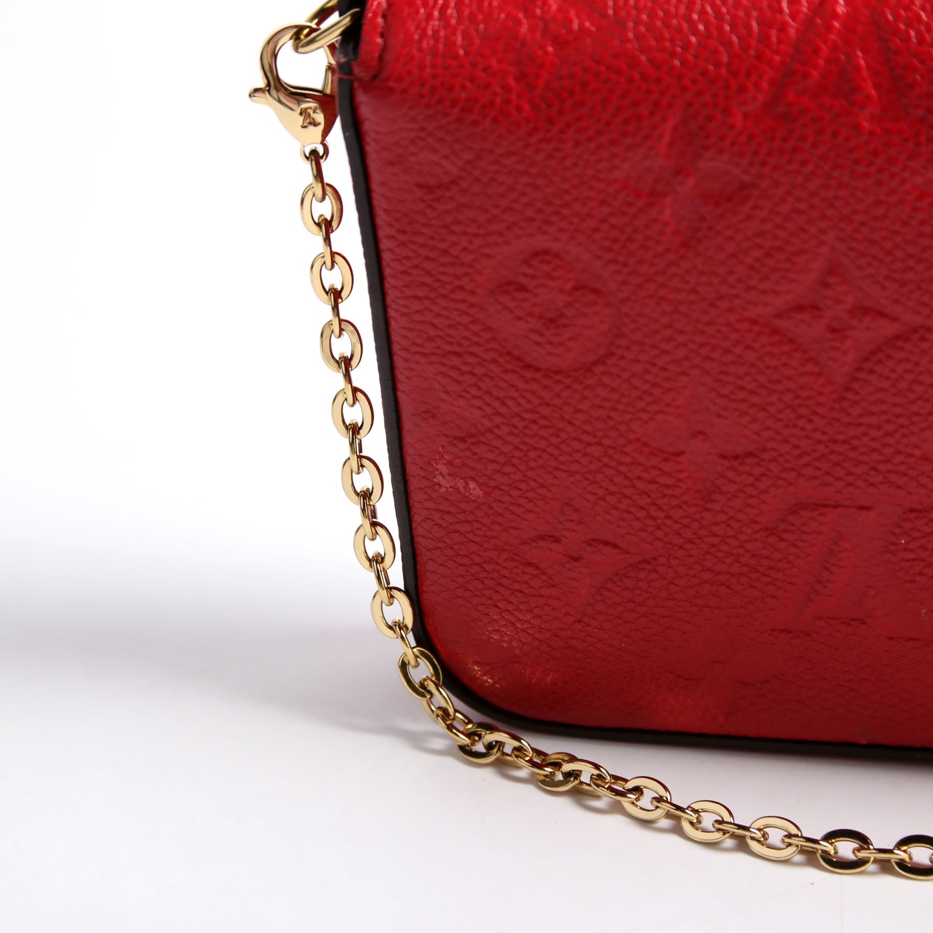 Pochette Felicie Empreinte Red/Gold