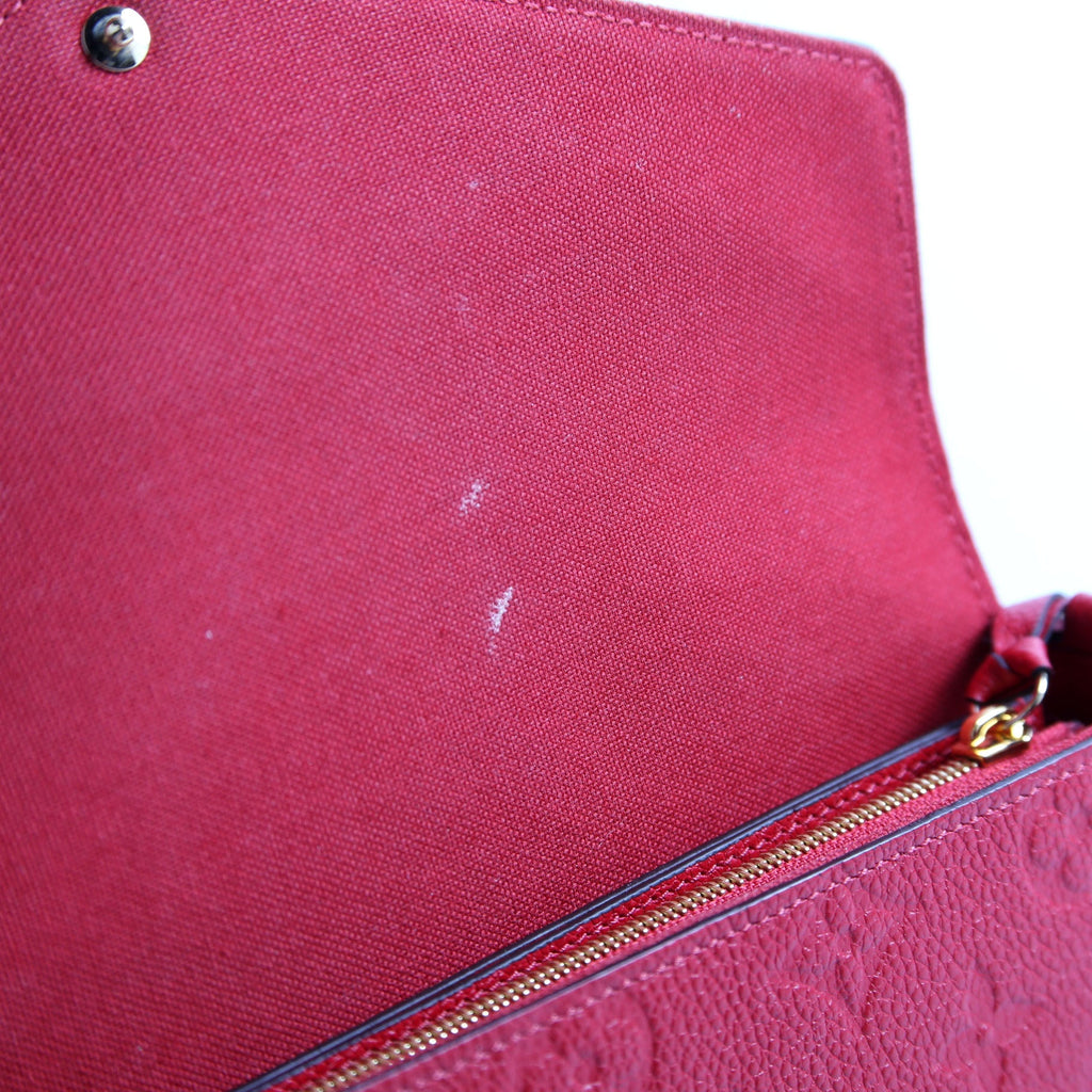 Pochette Felicie Empreinte Red/Gold