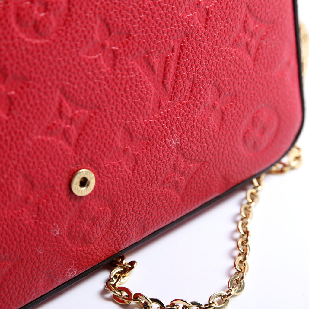 Pochette Felicie Empreinte Red/Gold