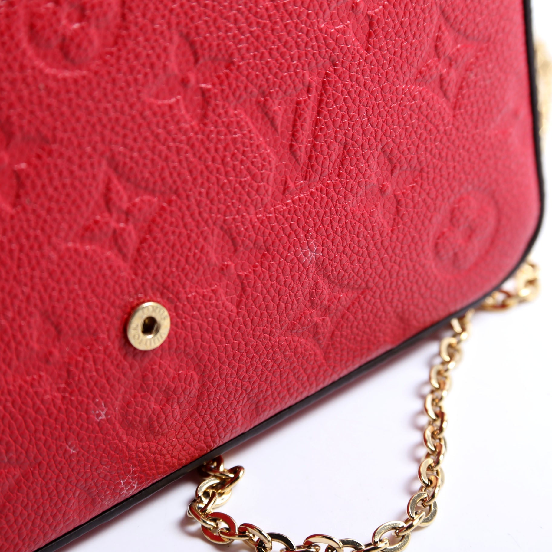 Pochette Felicie Empreinte Red/Gold
