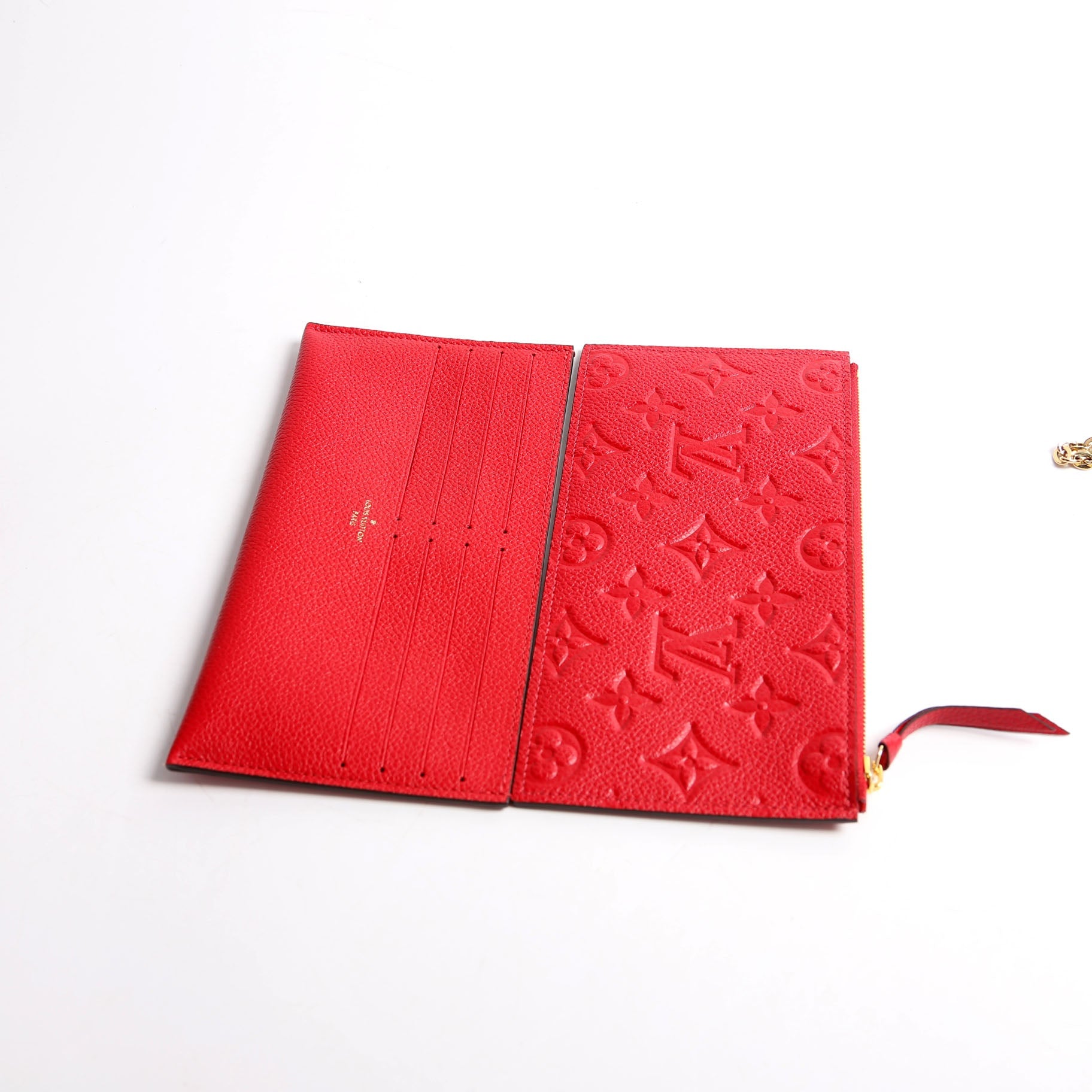 Pochette Felicie Empreinte Red/Gold