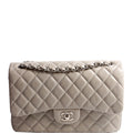 Classic Flap Jumbo Lambskin 25-28M Gray/Silver