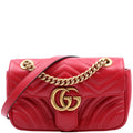 446744 Marmont Leather Shoulder Mini Flap Red