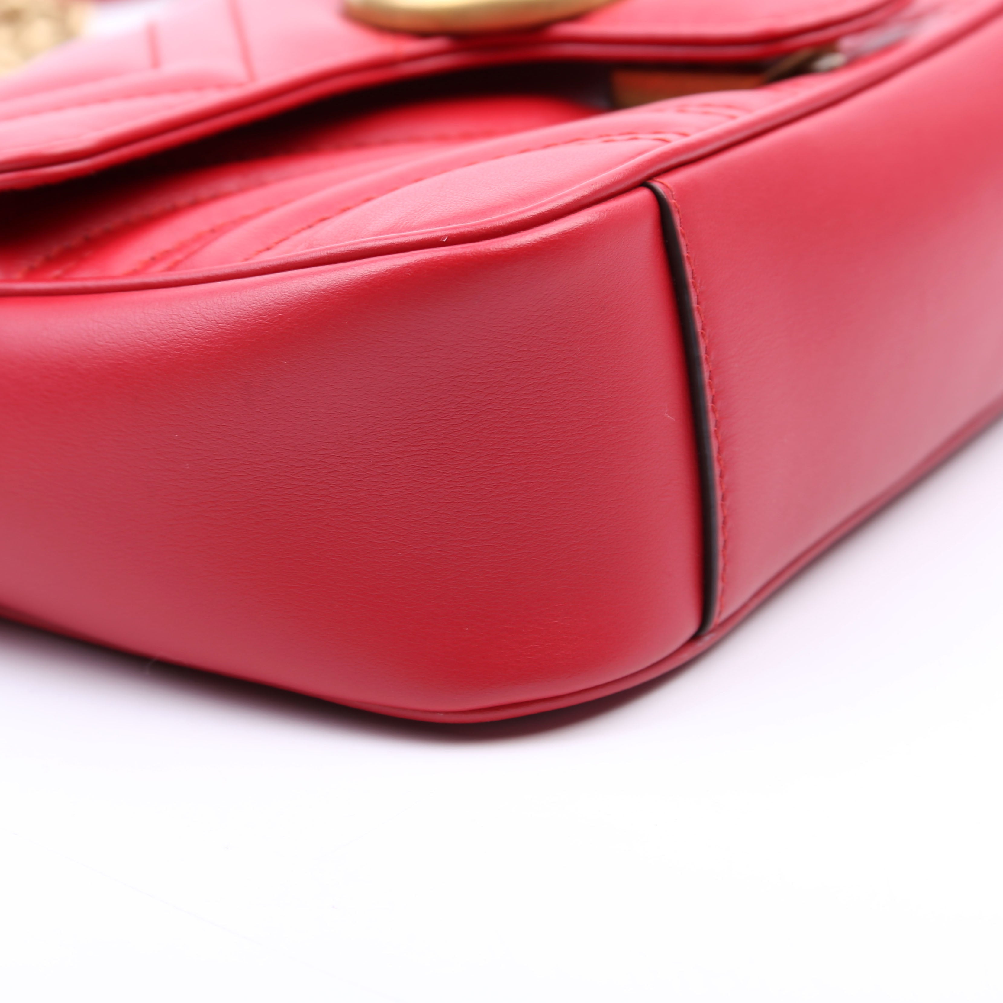 446744 Marmont Leather Shoulder Mini Flap Red