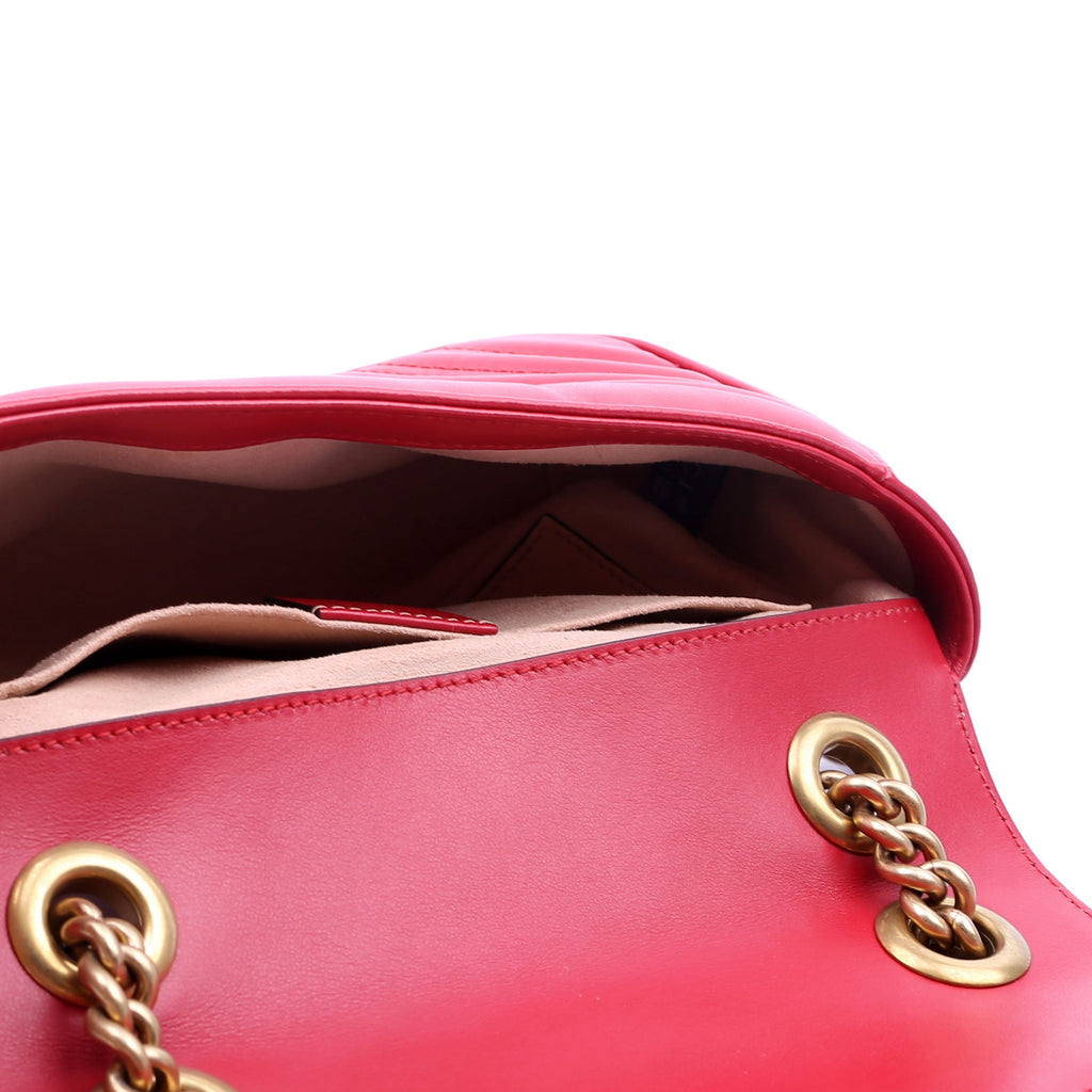 446744 Marmont Leather Shoulder Mini Flap Red