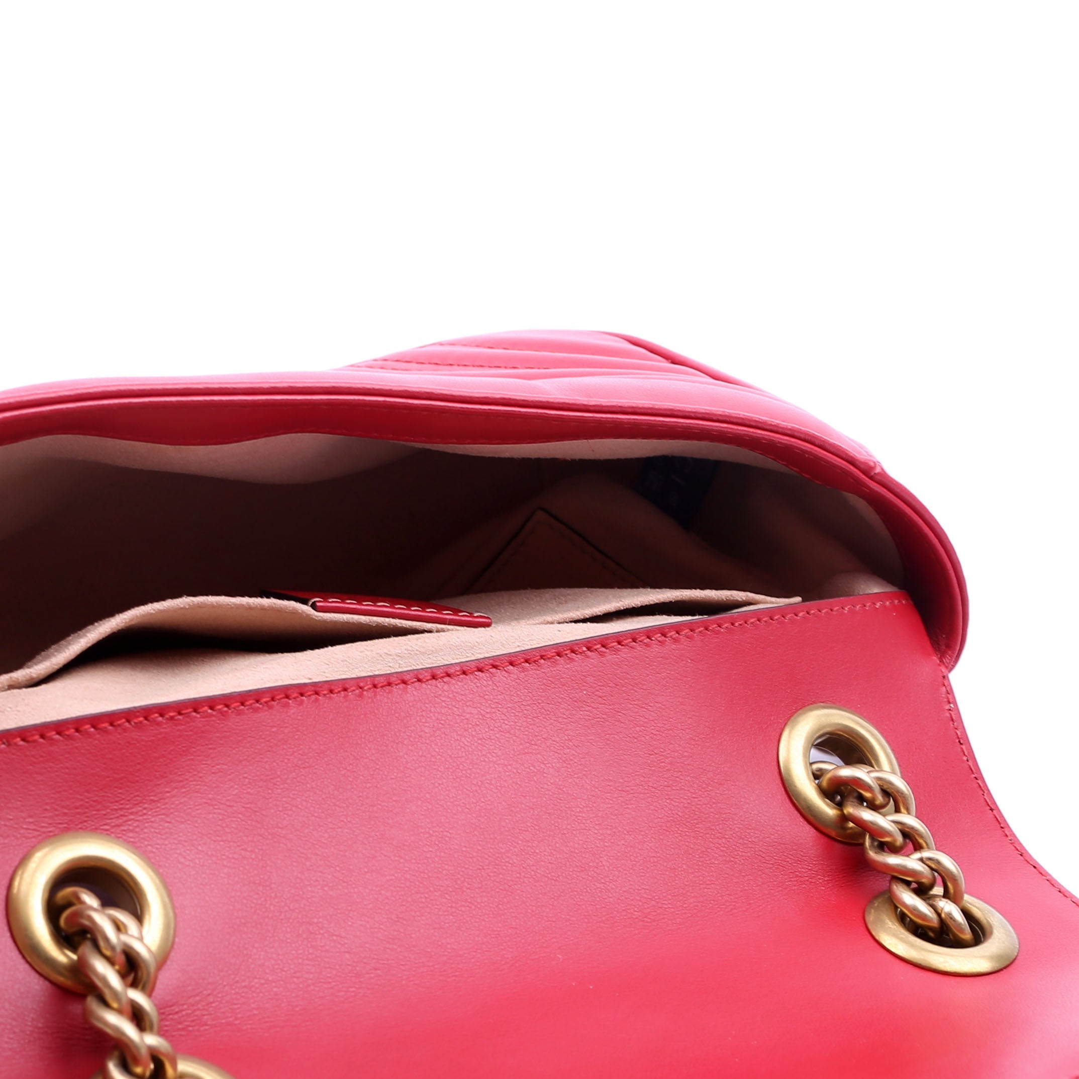 446744 Marmont Leather Shoulder Mini Flap Red