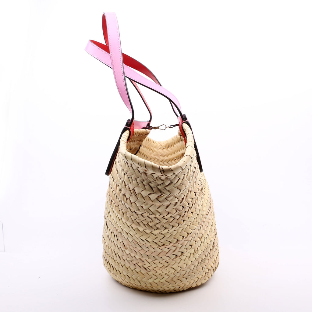 Loubishore Raffia Tote Small Pink