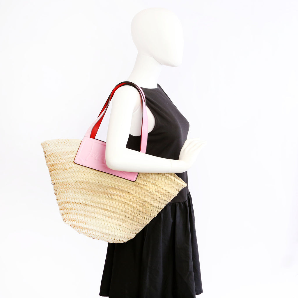 Loubishore Raffia Tote Small Pink