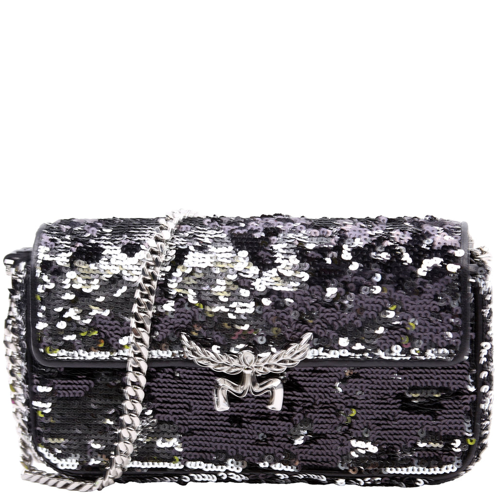 Himmel Sequin Small Shoulder Bag Black