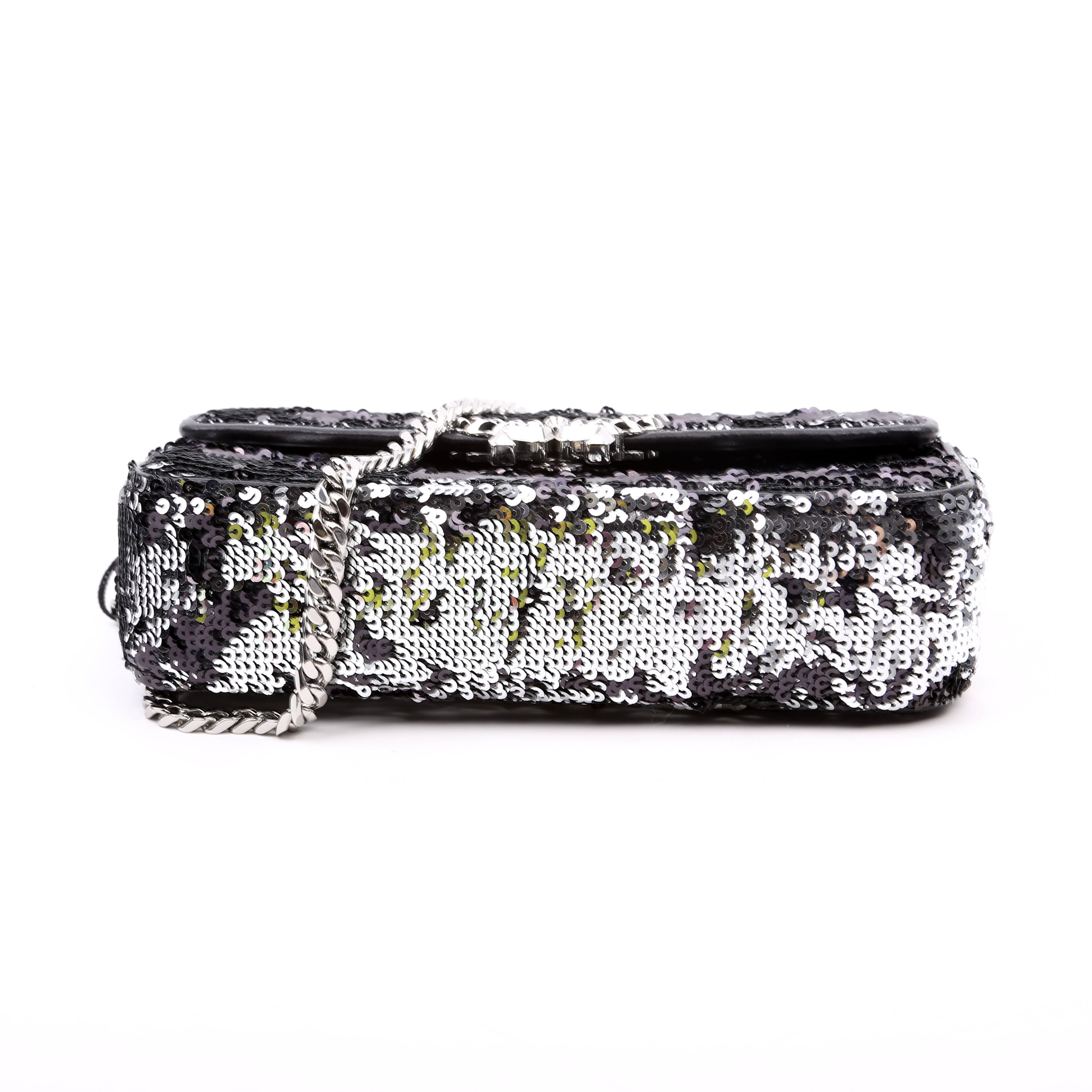Himmel Sequin Small Shoulder Bag Black