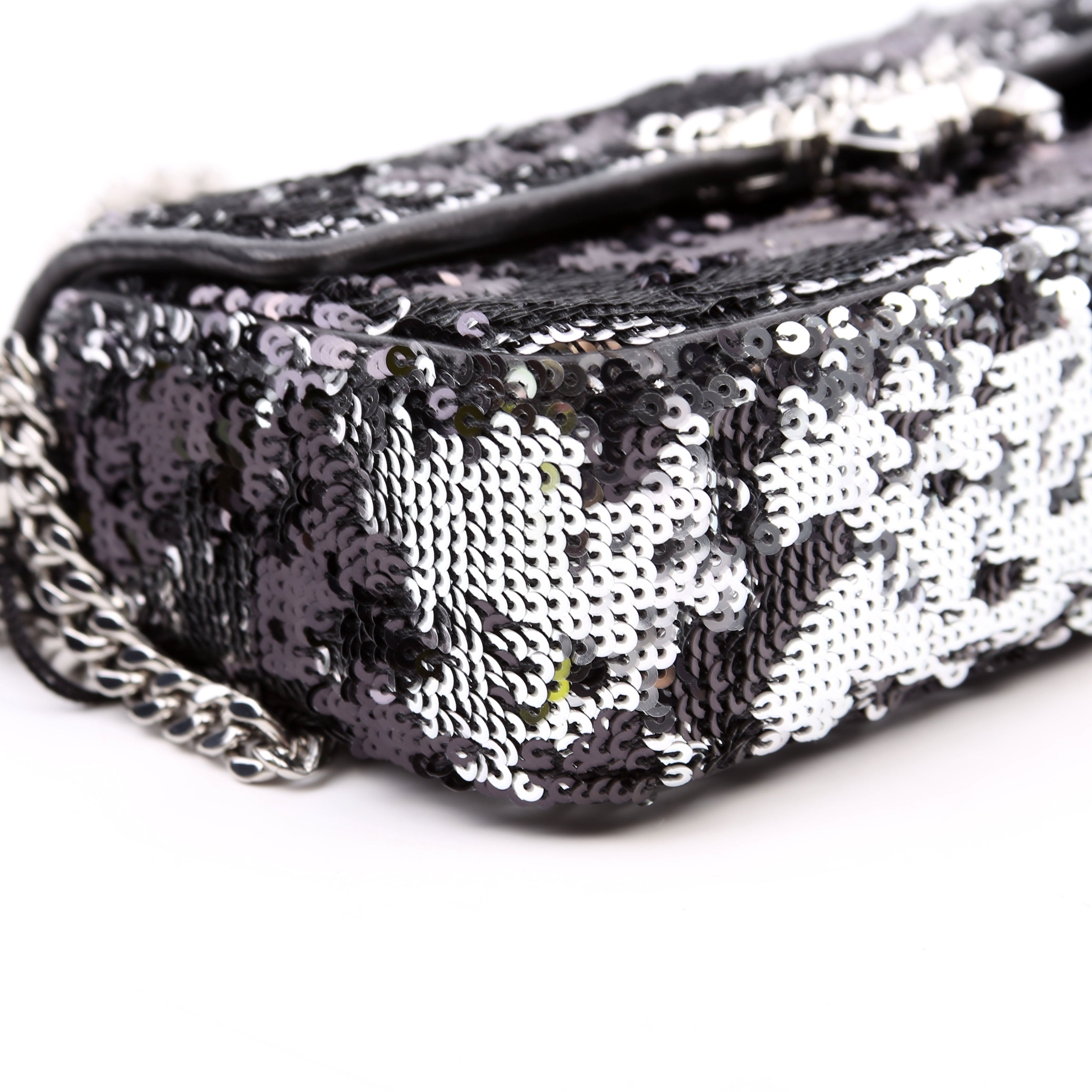 Himmel Sequin Small Shoulder Bag Black