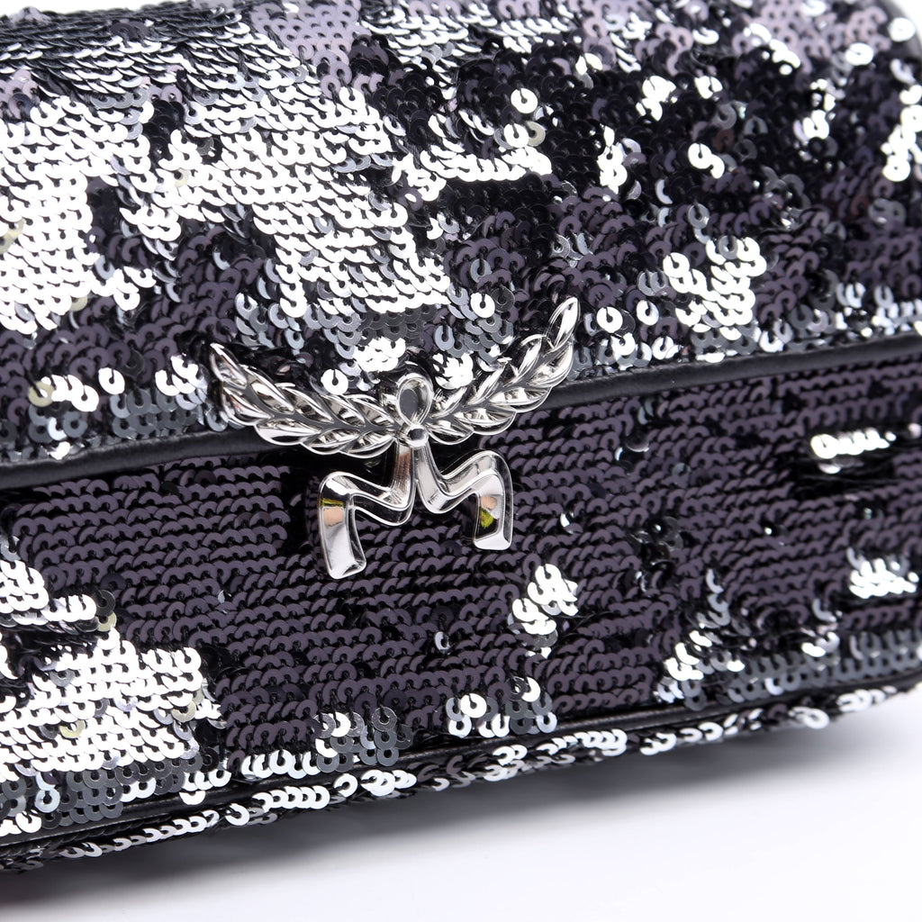 Himmel Sequin Small Shoulder Bag Black