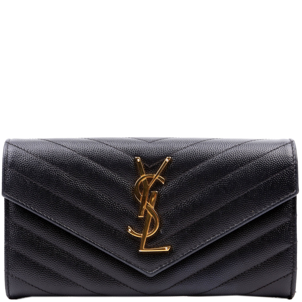 Flap Wallet Large Grain De Poudre 372264 Black