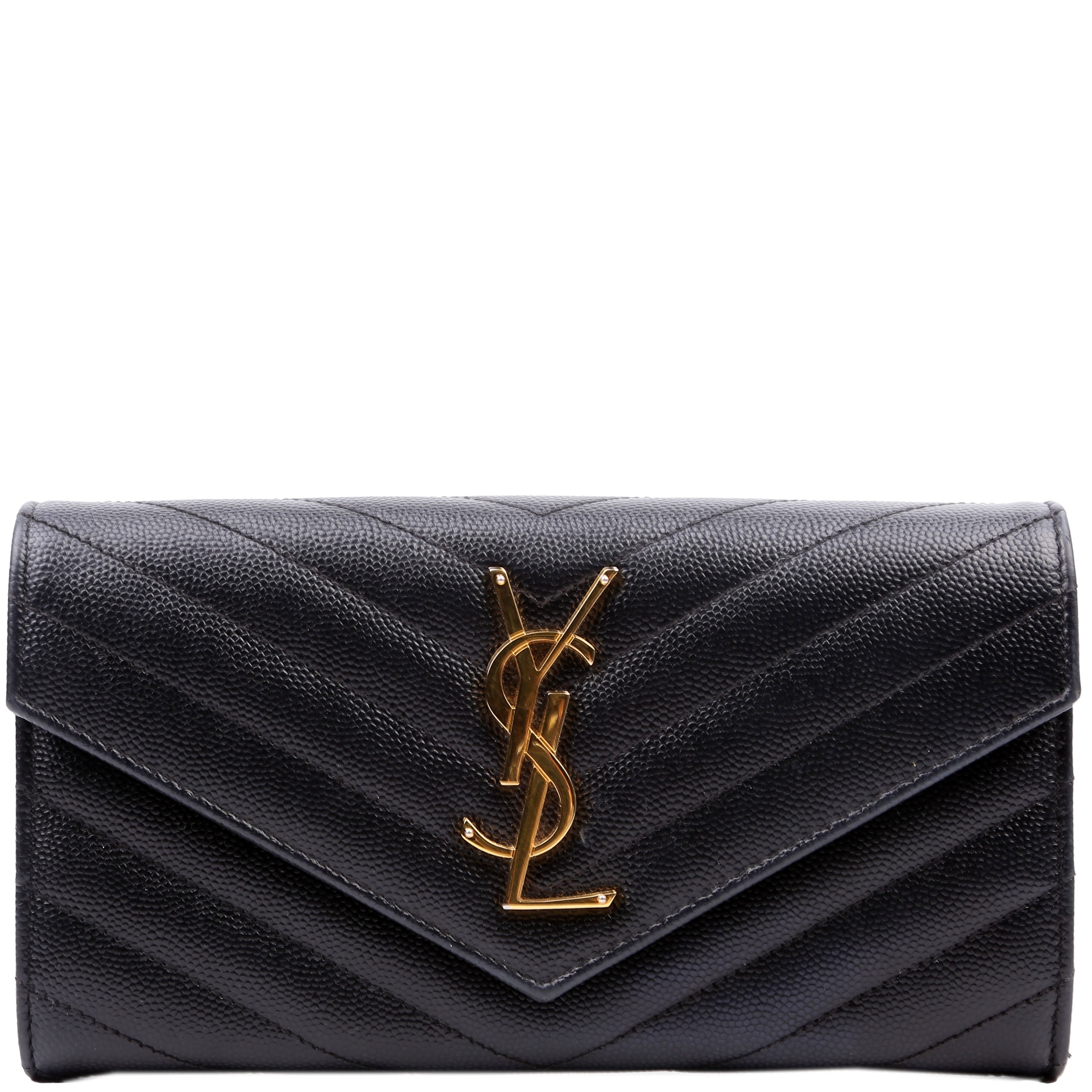 Flap Wallet Large Grain De Poudre 372264 Black