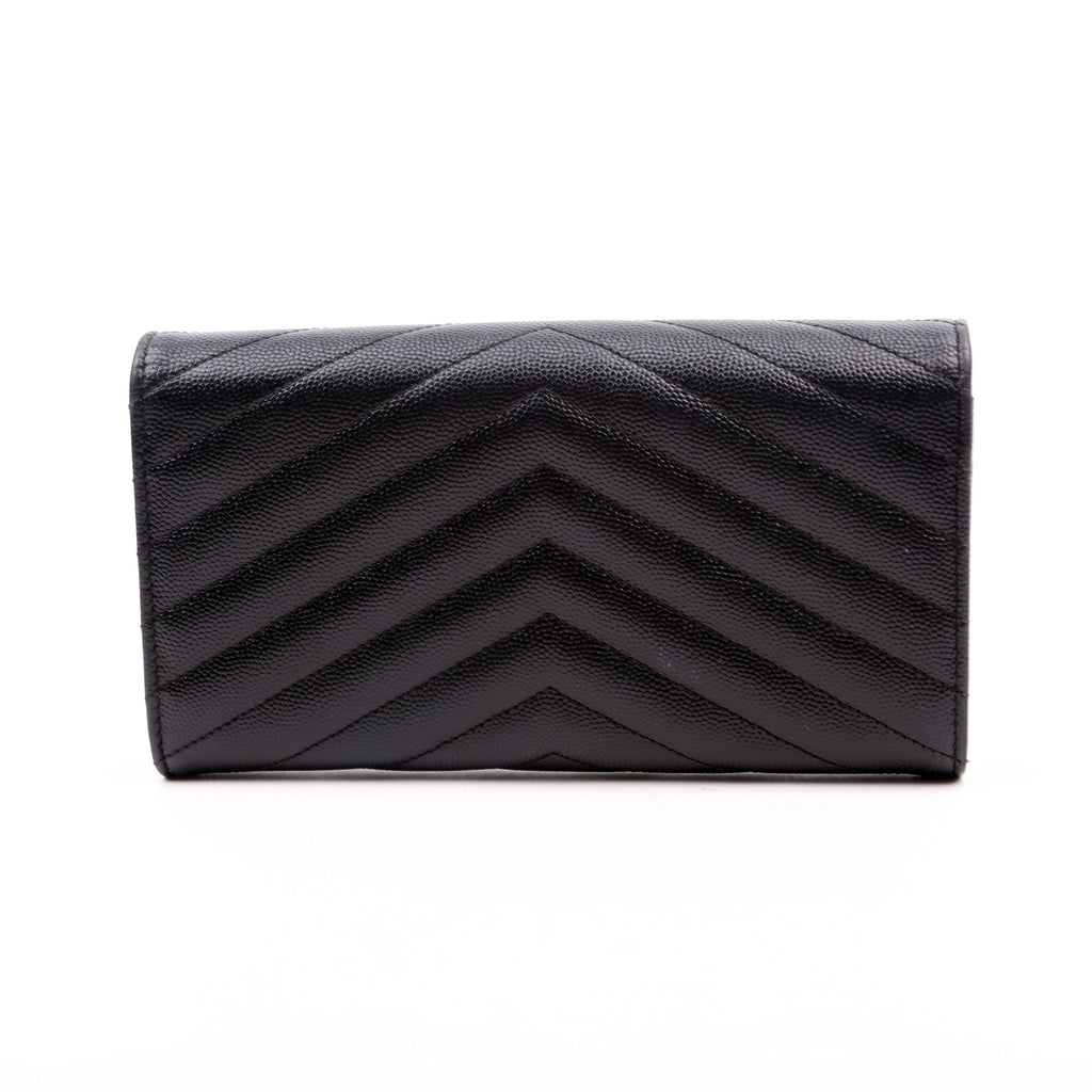 Flap Wallet Large Grain De Poudre 372264 Black
