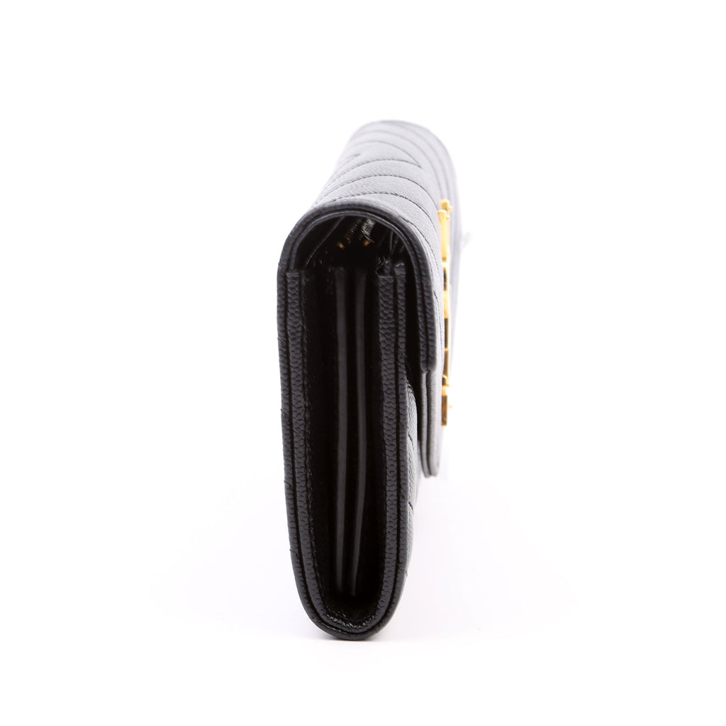 Flap Wallet Large Grain De Poudre 372264 Black