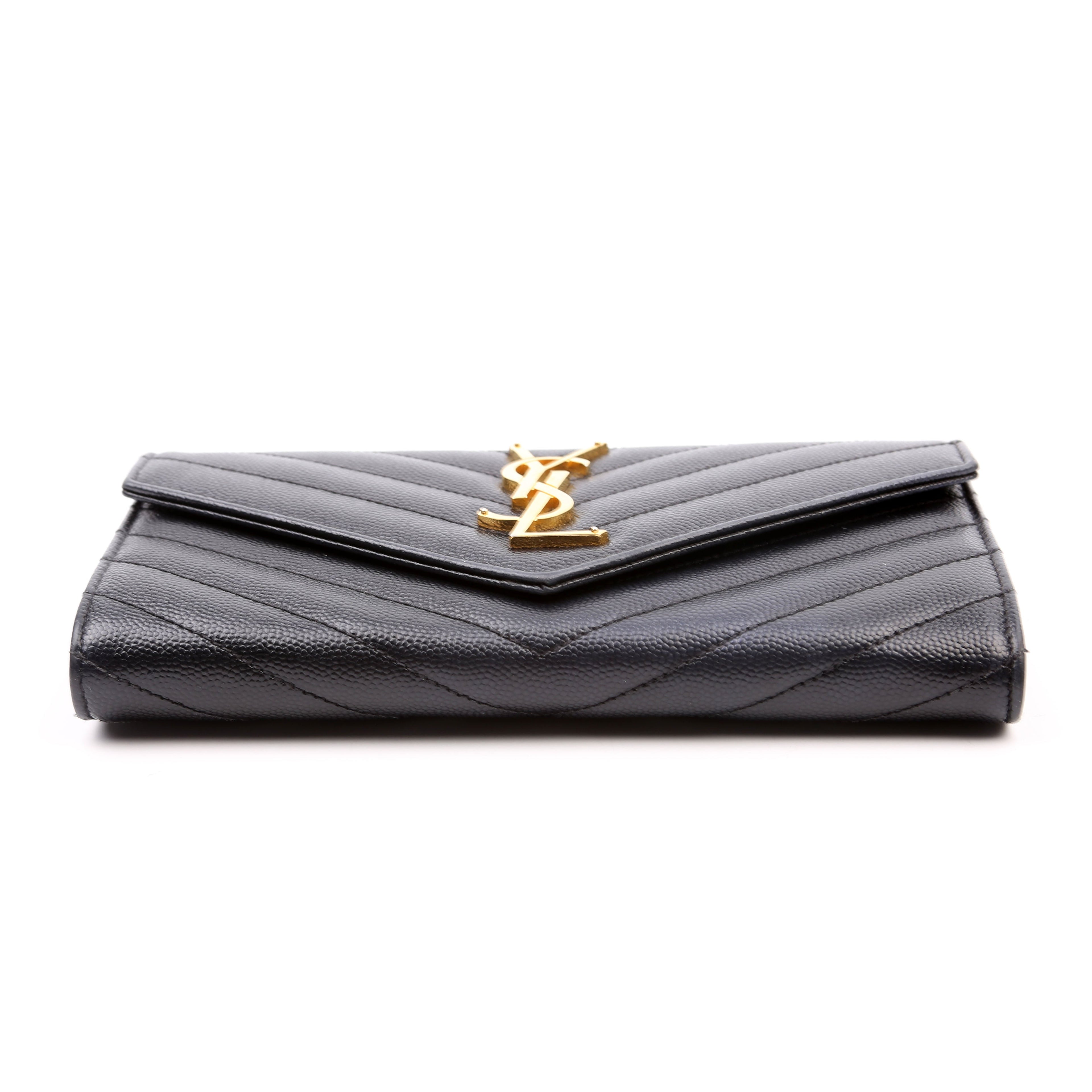 Flap Wallet Large Grain De Poudre 372264 Black