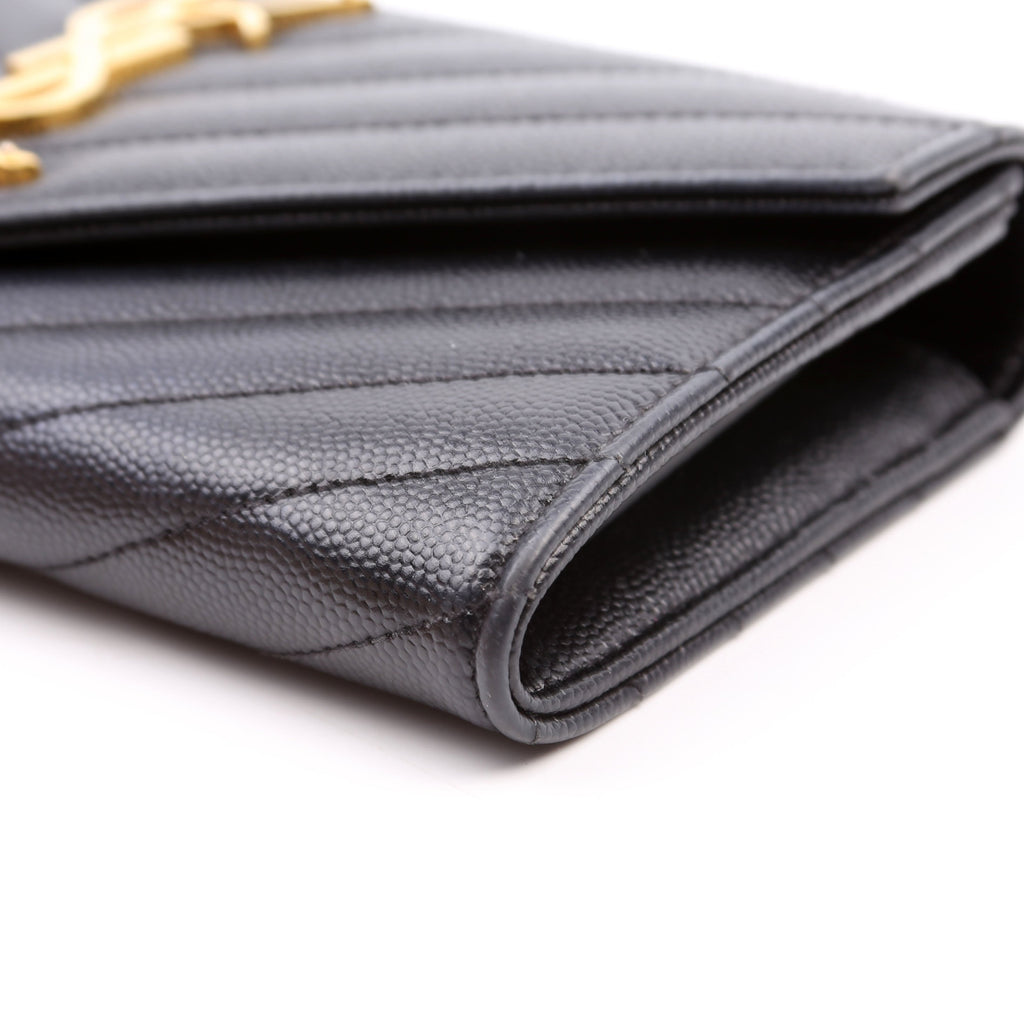 Flap Wallet Large Grain De Poudre 372264 Black