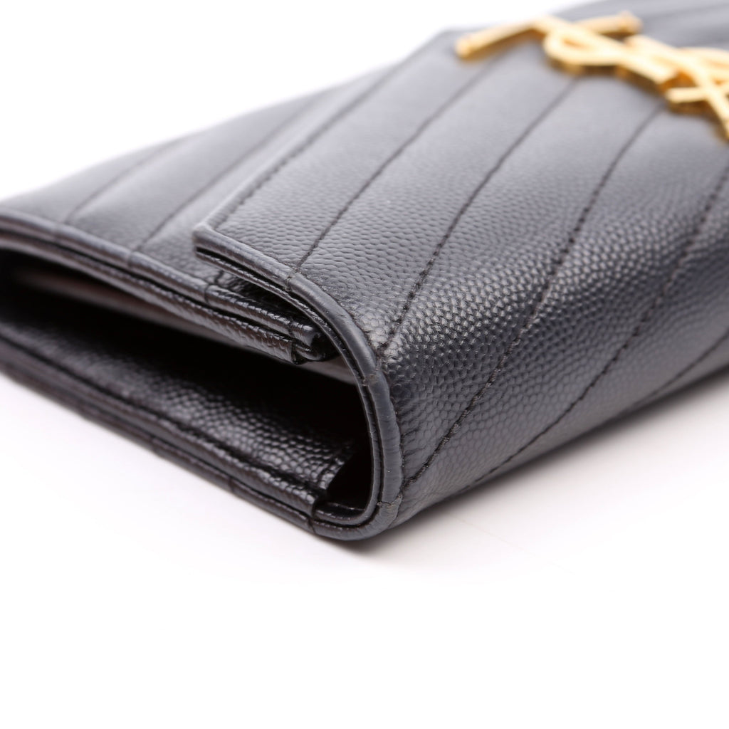 Flap Wallet Large Grain De Poudre 372264 Black