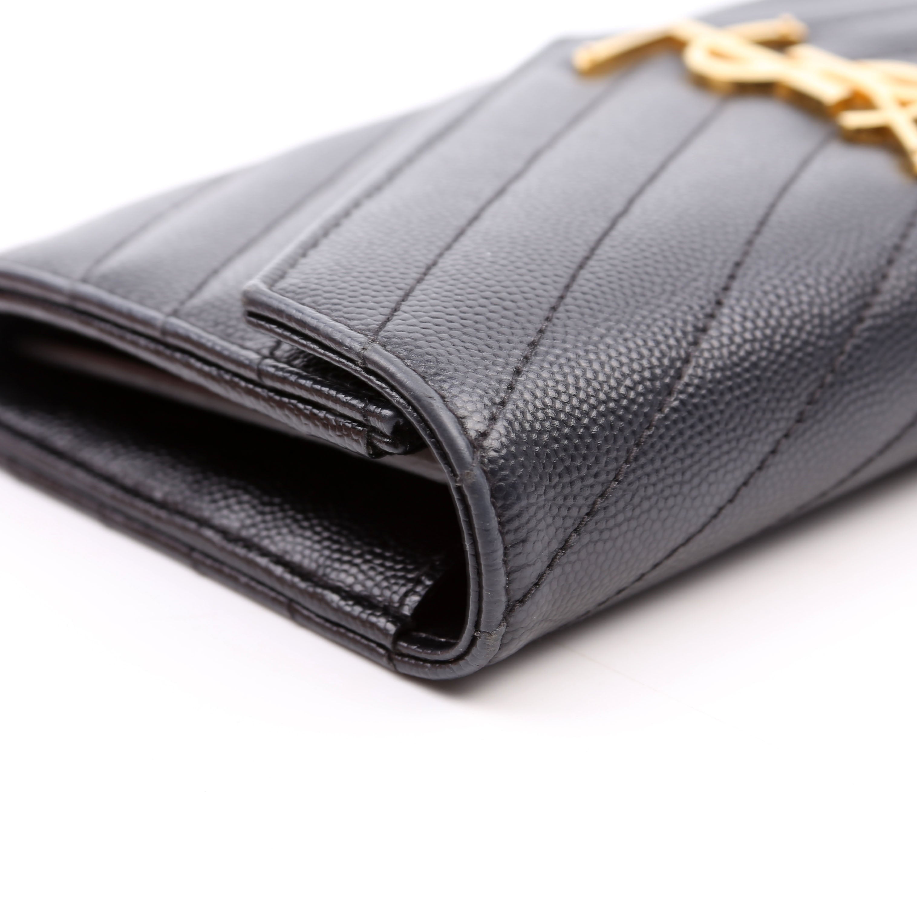 Flap Wallet Large Grain De Poudre 372264 Black