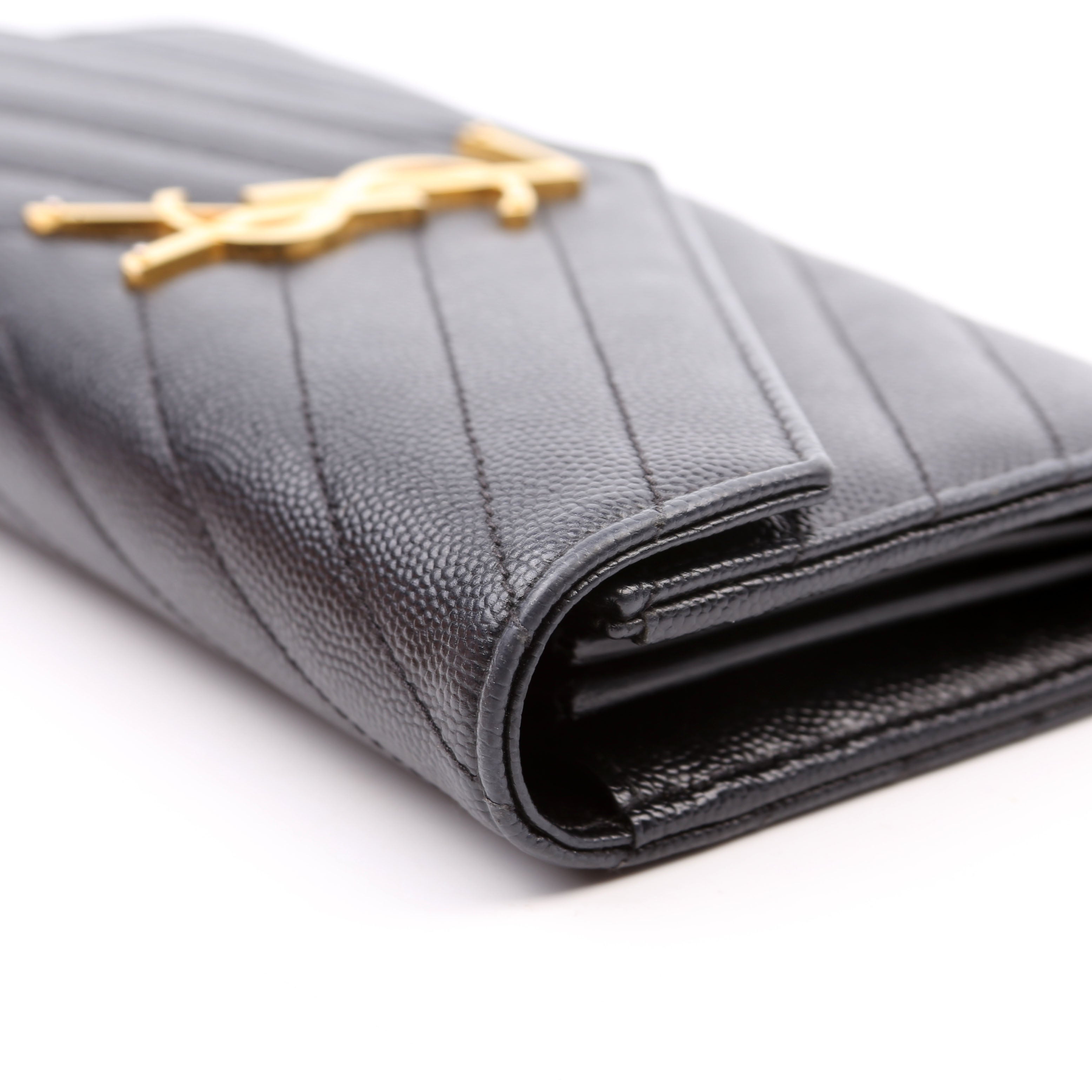 Flap Wallet Large Grain De Poudre 372264 Black