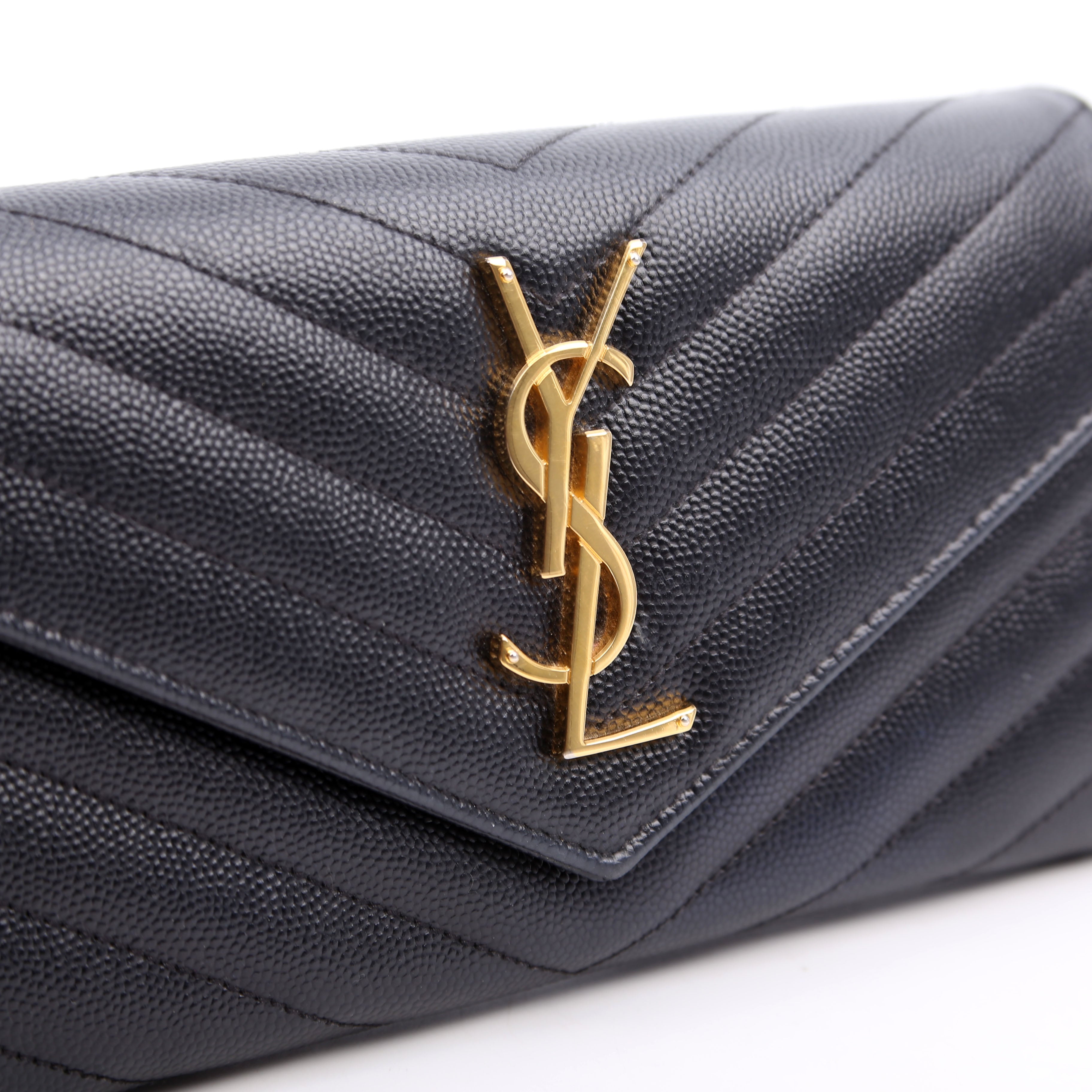 Flap Wallet Large Grain De Poudre 372264 Black