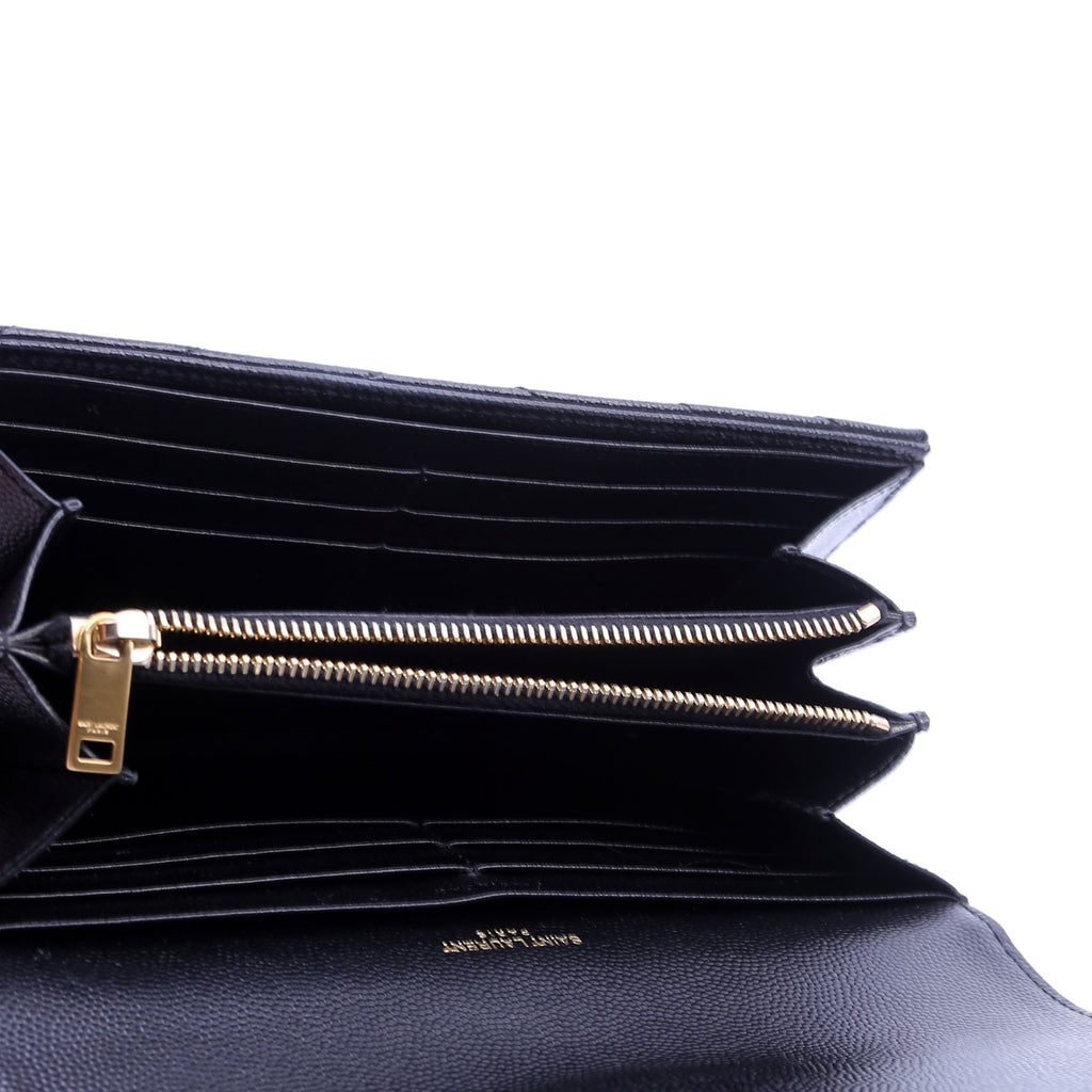 Flap Wallet Large Grain De Poudre 372264 Black