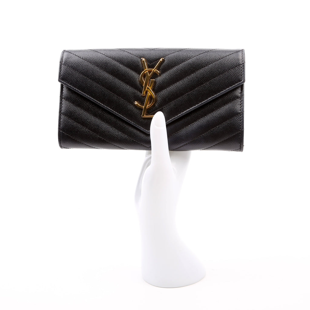 Flap Wallet Large Grain De Poudre 372264 Black