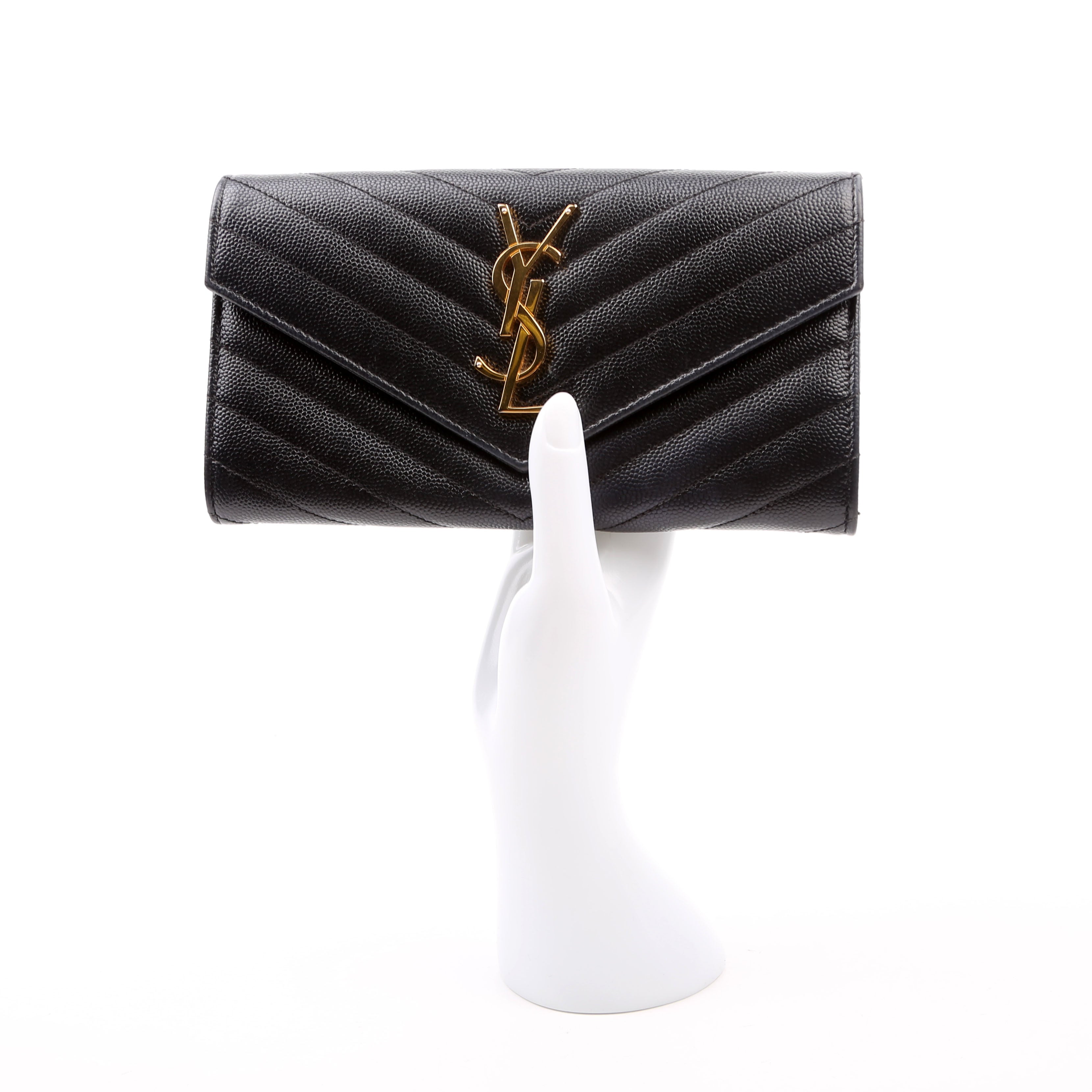 Flap Wallet Large Grain De Poudre 372264 Black