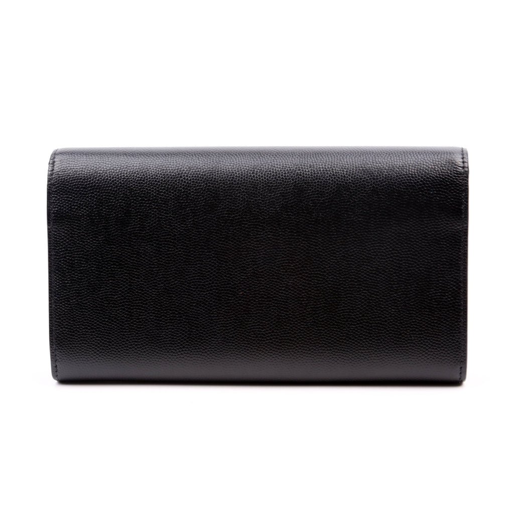 372266 Monogram Flap Wallet Black