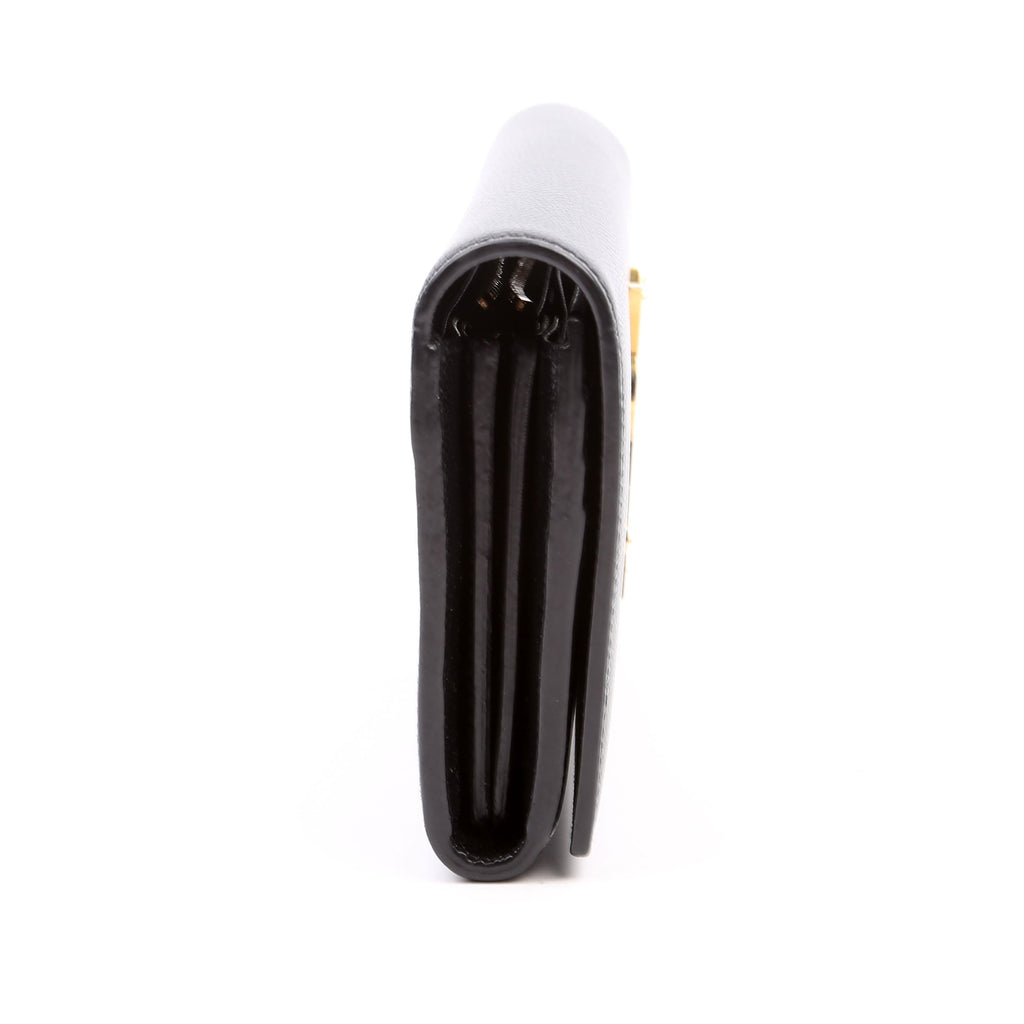 372266 Monogram Flap Wallet Black