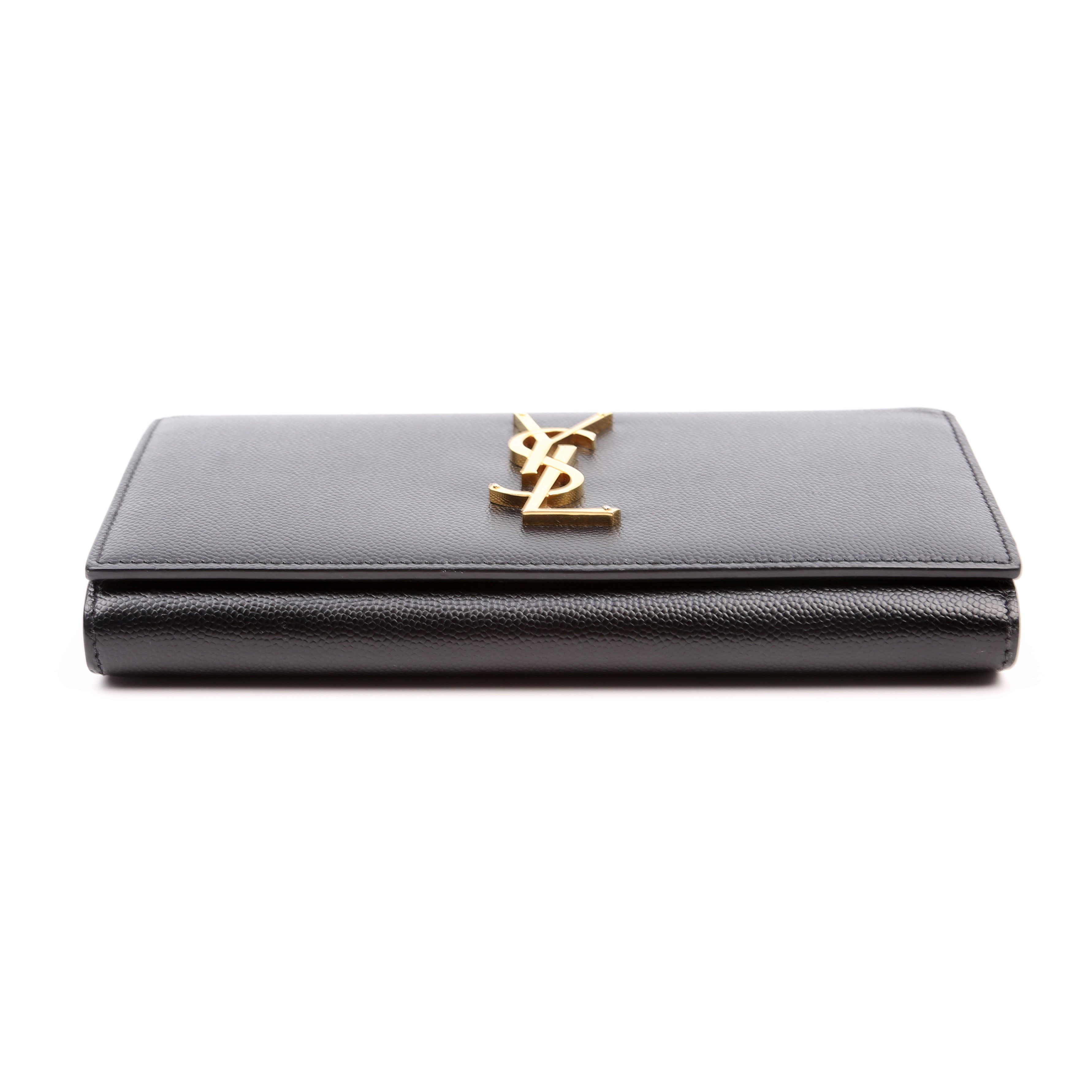 372266 Monogram Flap Wallet Black