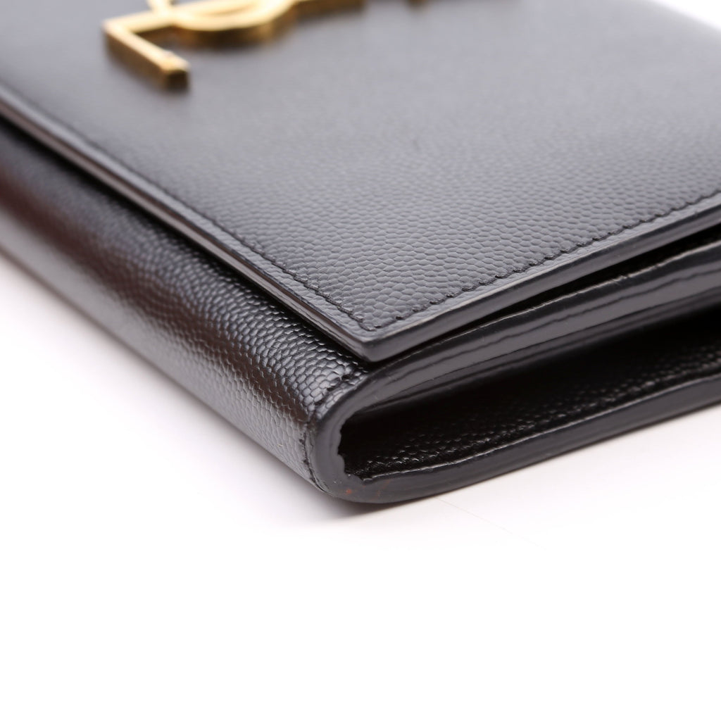 372266 Monogram Flap Wallet Black