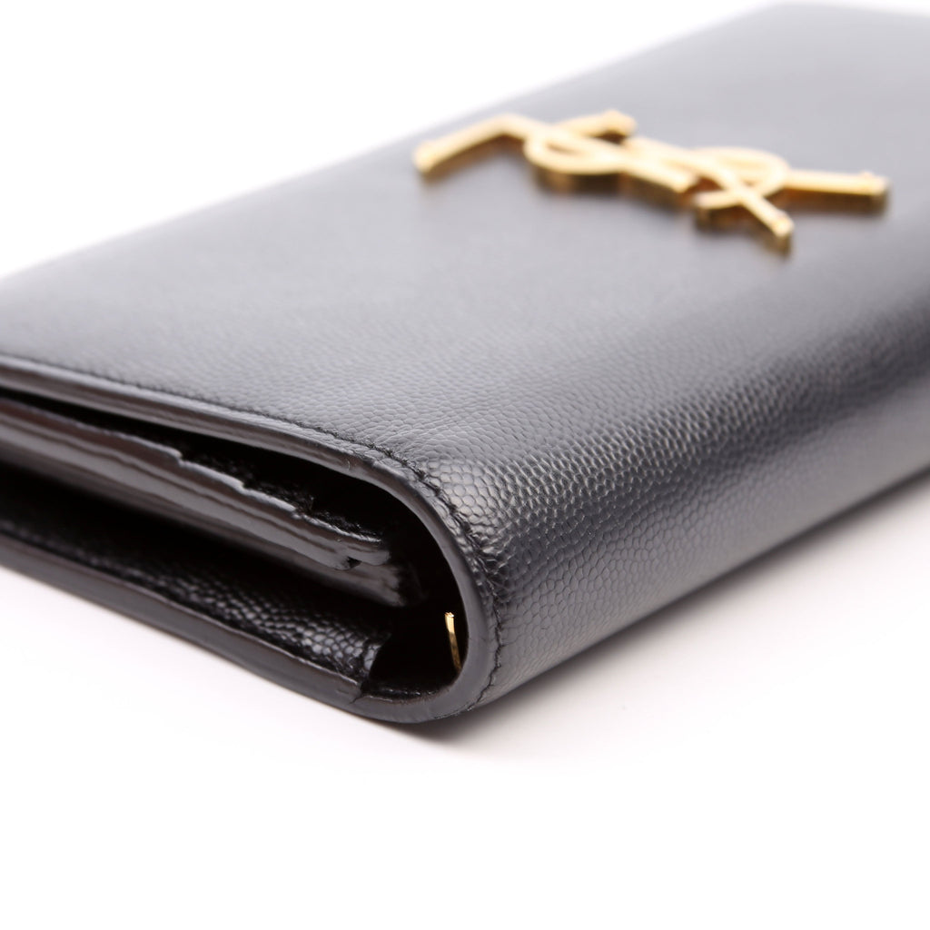 372266 Monogram Flap Wallet Black