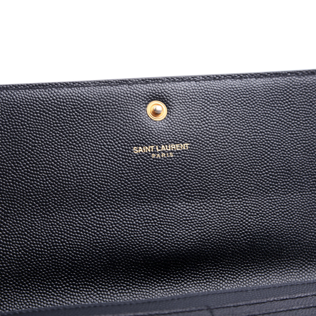 372266 Monogram Flap Wallet Black