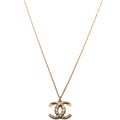 CC Crystal Pendant Necklace Gold