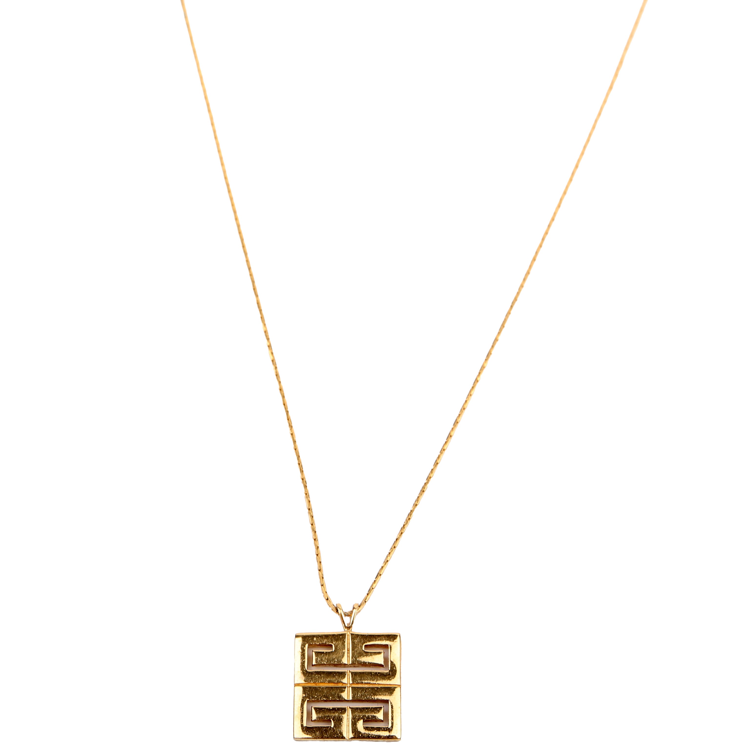 Vintage Logo Pendant Necklace Gold