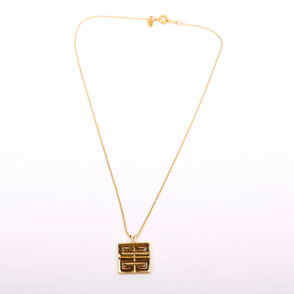 Vintage Logo Pendant Necklace Gold
