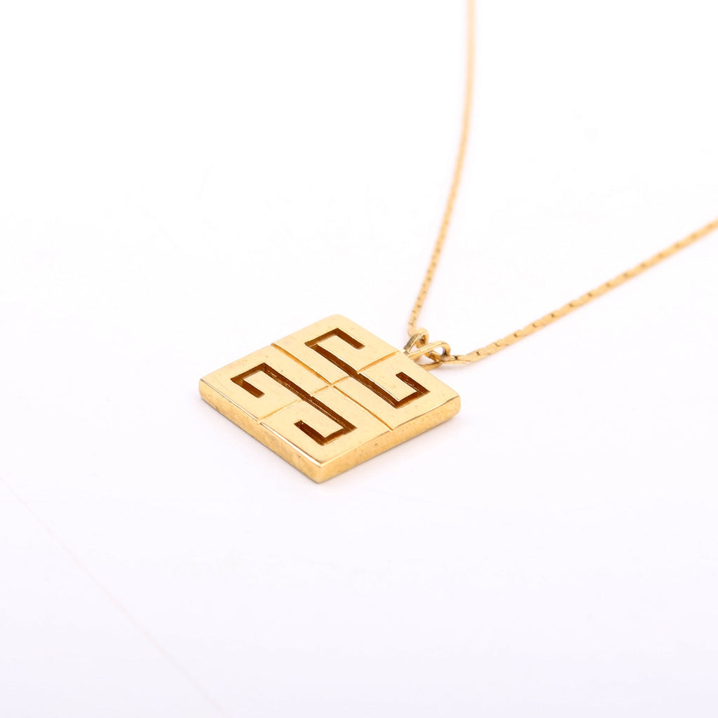 Vintage Logo Pendant Necklace Gold