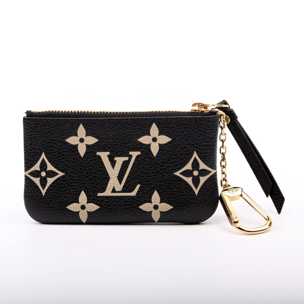 Pochette Cles Bicolor Empreinte Black/Beige