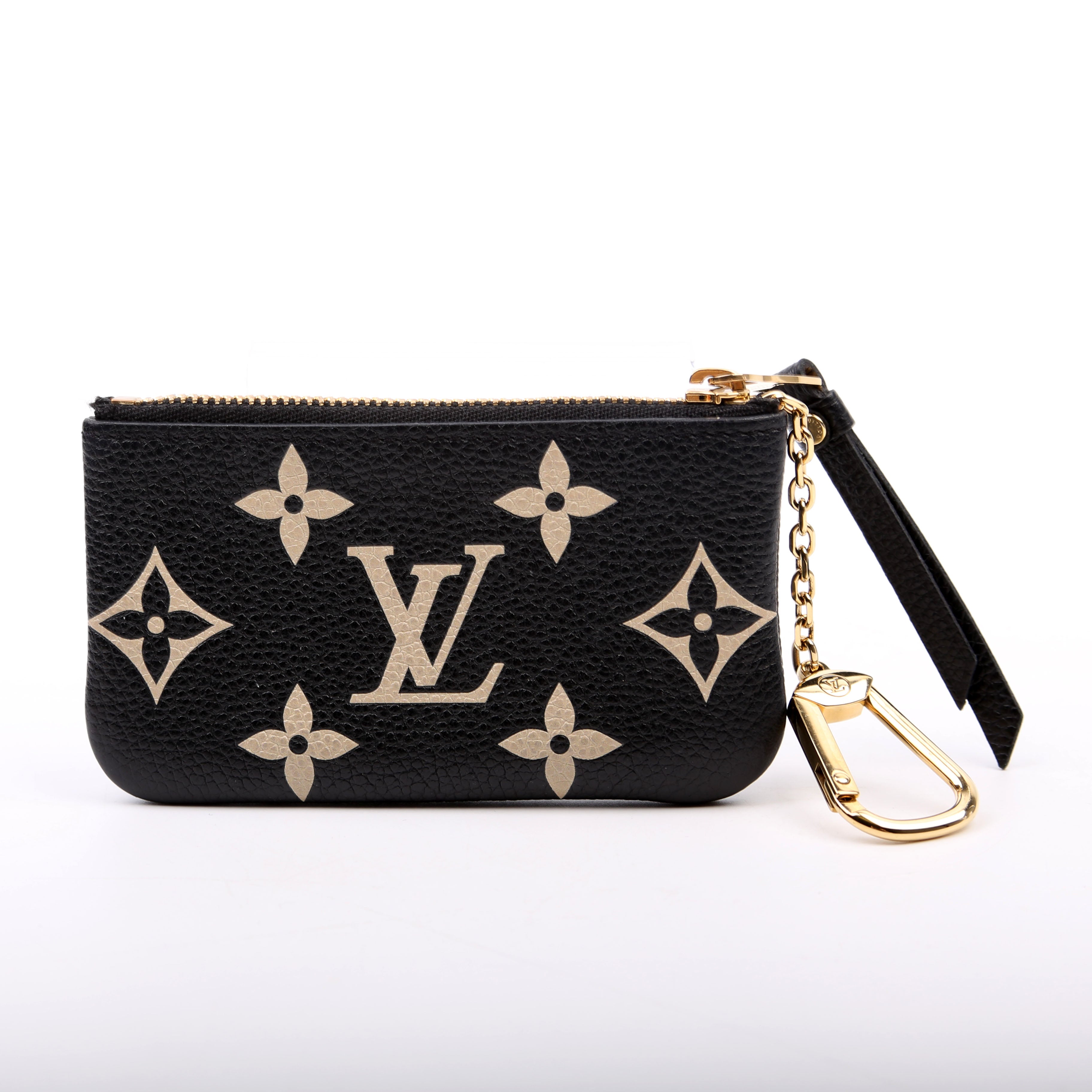 Pochette Cles Bicolor Empreinte Black/Beige